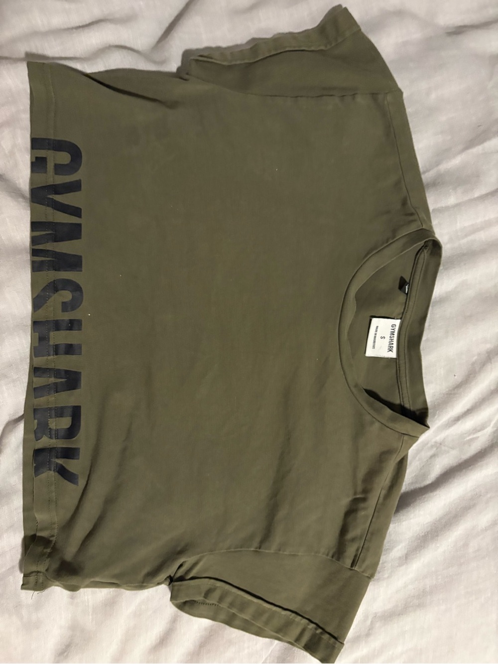 Gymshark Olive Green Short Sleeve Crew Tee with Side Logo